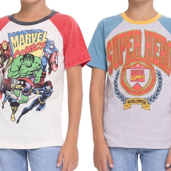 Marvel Boys 2-Pack Short Sleeve Tee Size Extra Small (4/5) - Picture 1 of 12